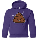 Sweatshirts Purple / YS Cutie Poop Youth Hoodie