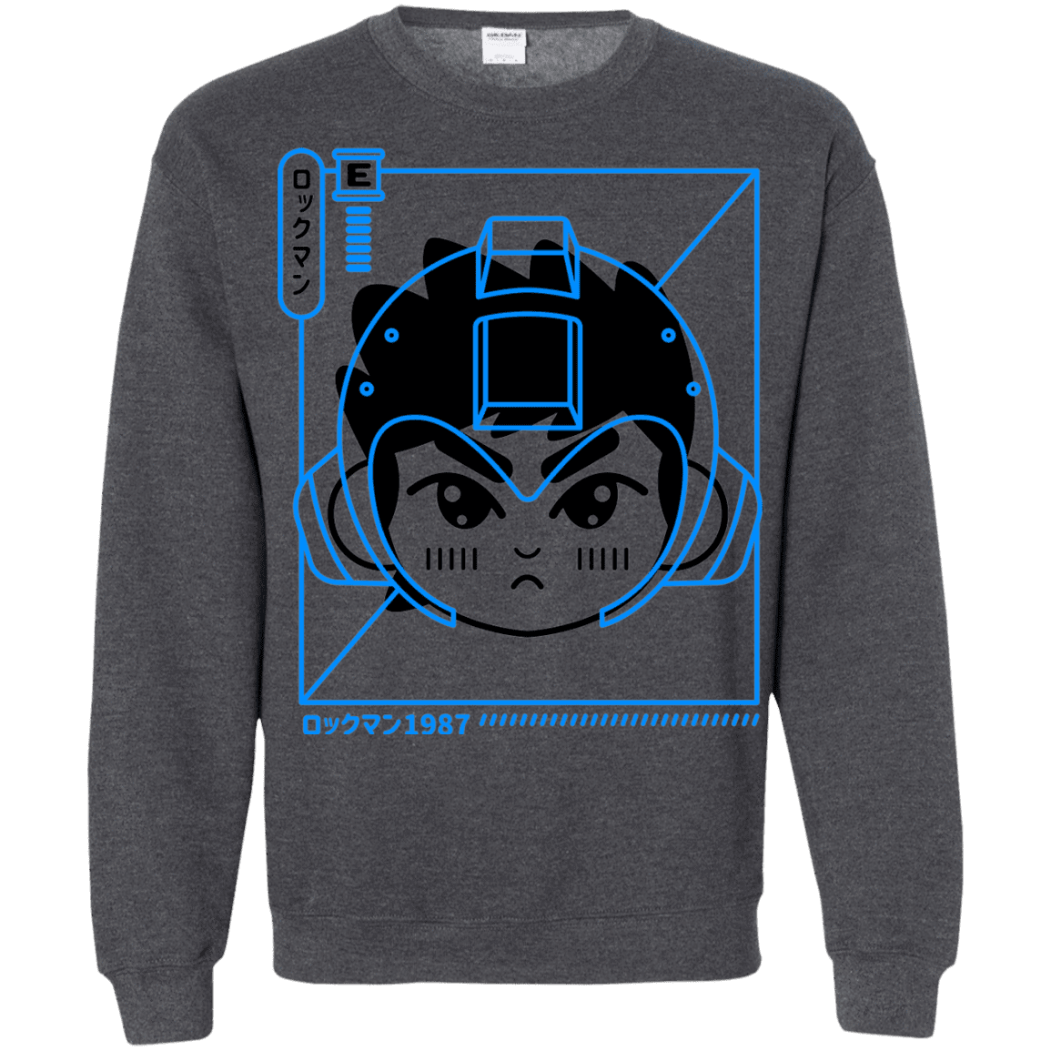 Sweatshirts Dark Heather / S Cyber Helmet Rokkuman Crewneck Sweatshirt