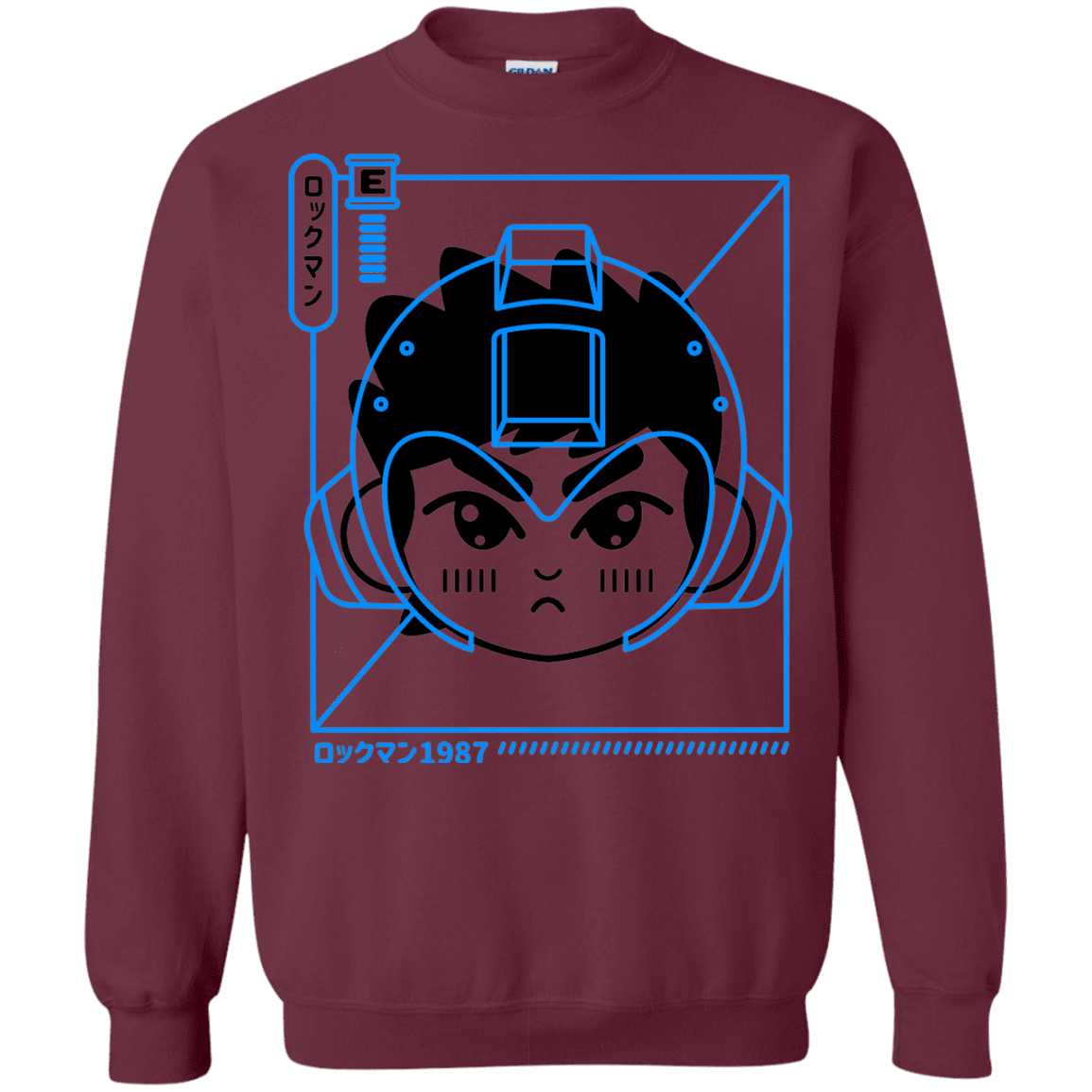 Sweatshirts Maroon / S Cyber Helmet Rokkuman Crewneck Sweatshirt