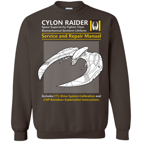 Sweatshirts Dark Chocolate / Small CYLON RAIDER SERVICE & REPAIR MANUAL Crewneck Sweatshirt