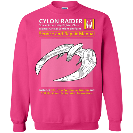 Sweatshirts Heliconia / Small CYLON RAIDER SERVICE & REPAIR MANUAL Crewneck Sweatshirt