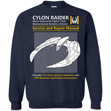 Sweatshirts Navy / Small CYLON RAIDER SERVICE & REPAIR MANUAL Crewneck Sweatshirt
