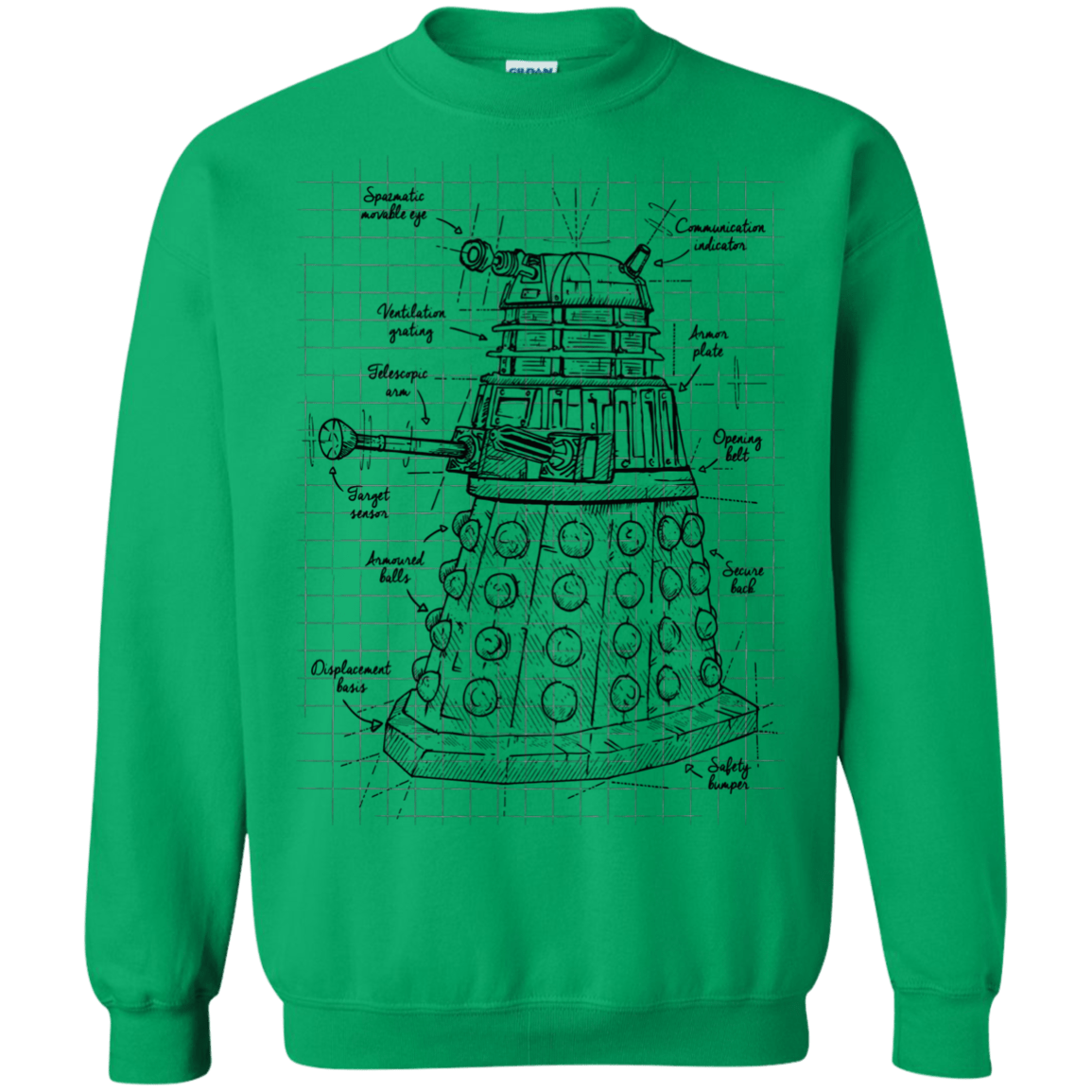 Sweatshirts Irish Green / S Dalek Plan Crewneck Sweatshirt