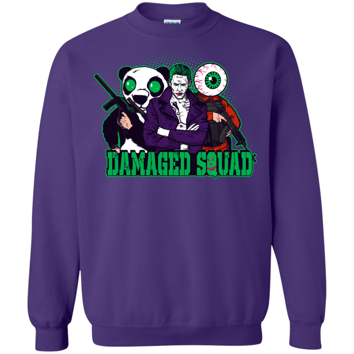 Sweatshirts Purple / Small Damaged Squad Crewneck Sweatshirt