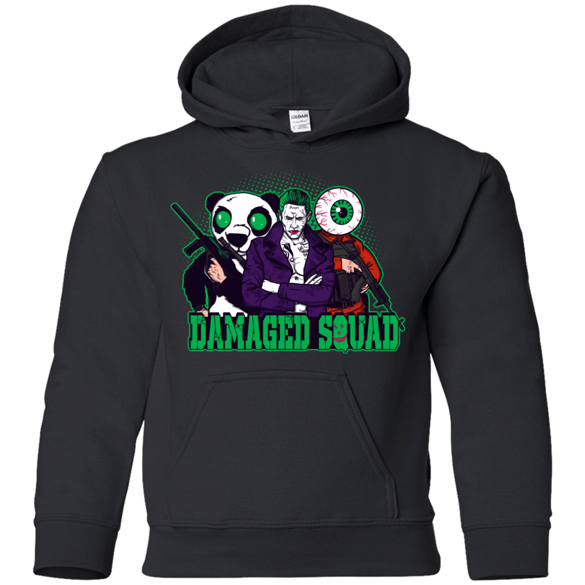 Sweatshirts Black / YS Damaged Squad Youth Hoodie