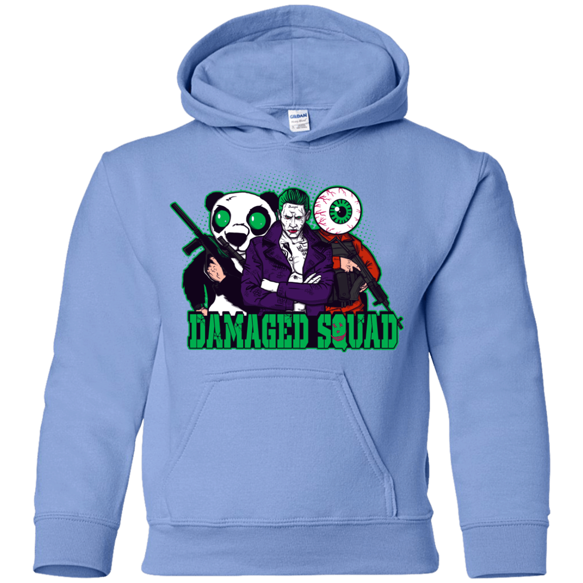 Sweatshirts Carolina Blue / YS Damaged Squad Youth Hoodie