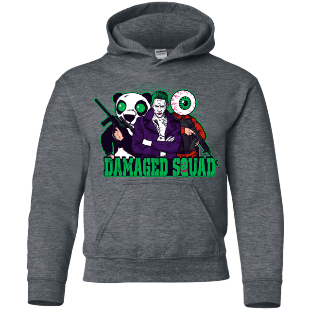 Sweatshirts Dark Heather / YS Damaged Squad Youth Hoodie
