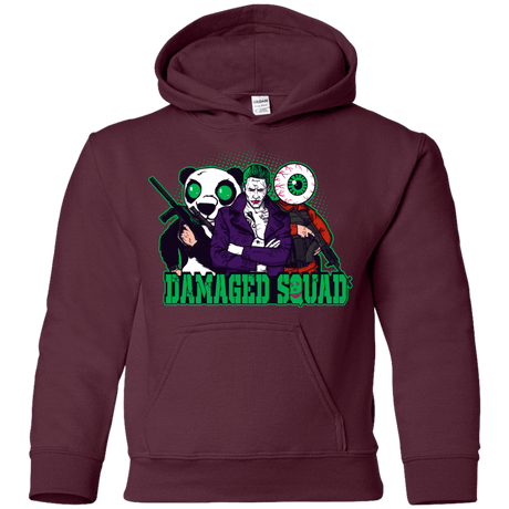 Sweatshirts Maroon / YS Damaged Squad Youth Hoodie