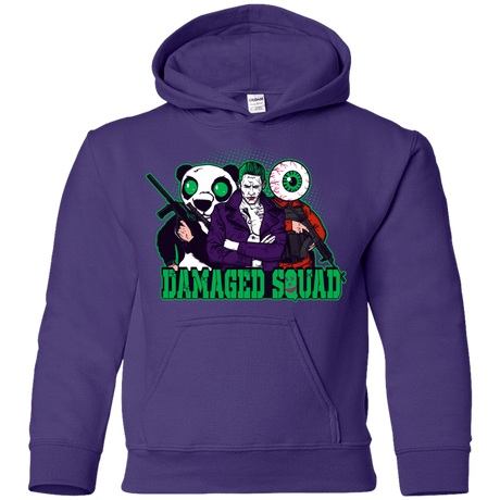 Sweatshirts Purple / YS Damaged Squad Youth Hoodie