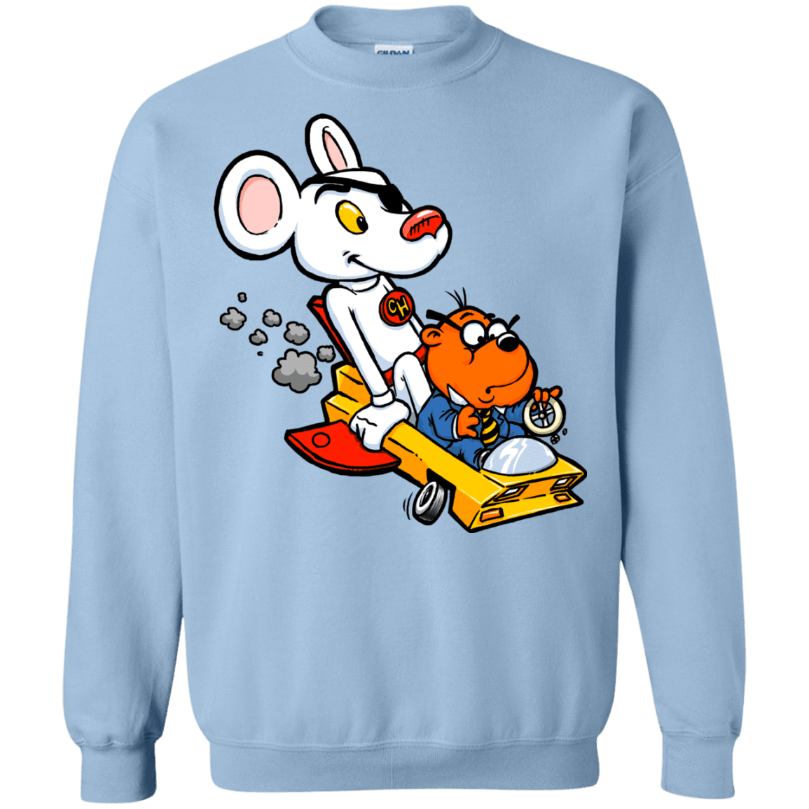 Sweatshirts Light Blue / Small Danger Mouse Crewneck Sweatshirt