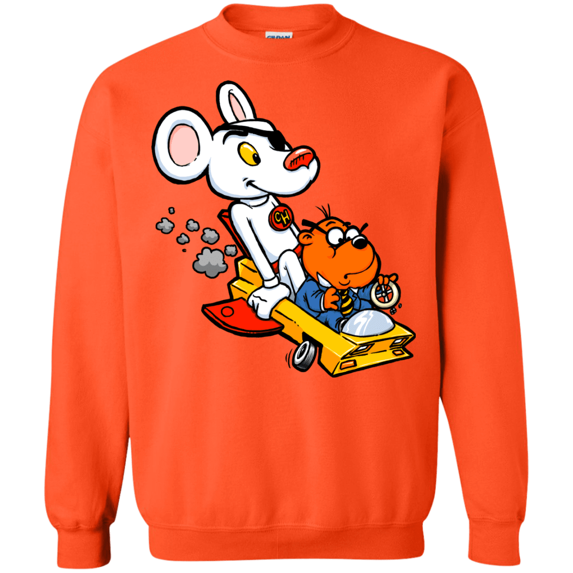 Sweatshirts Orange / Small Danger Mouse Crewneck Sweatshirt