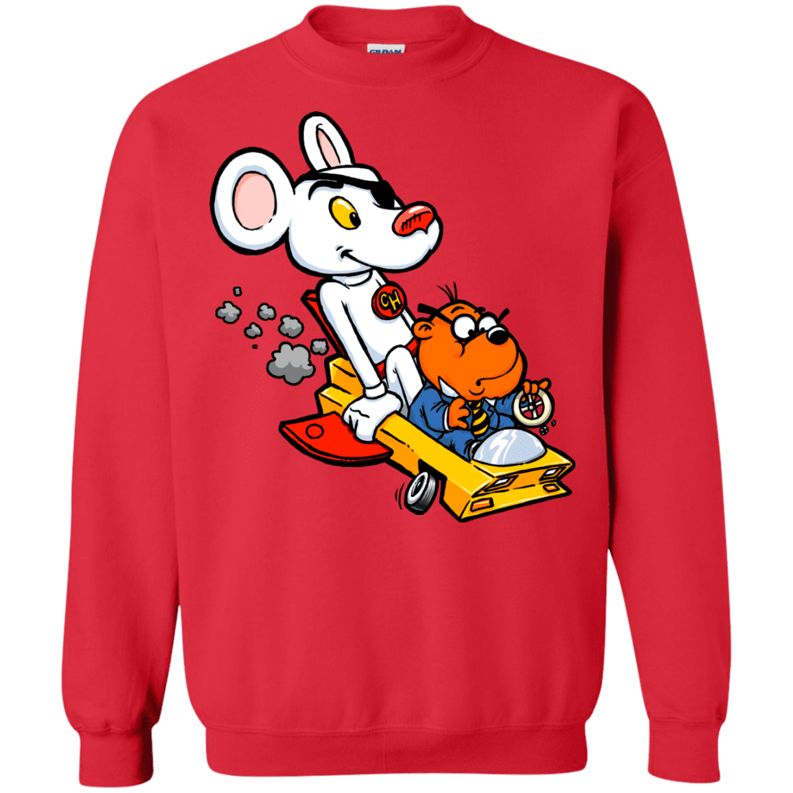 Sweatshirts Red / Small Danger Mouse Crewneck Sweatshirt