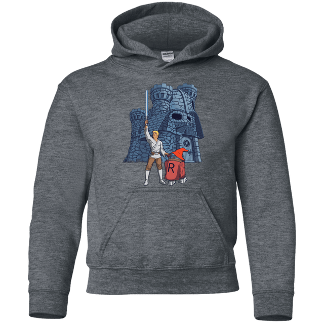 Sweatshirts Dark Heather / YS Darthskull Castle Youth Hoodie