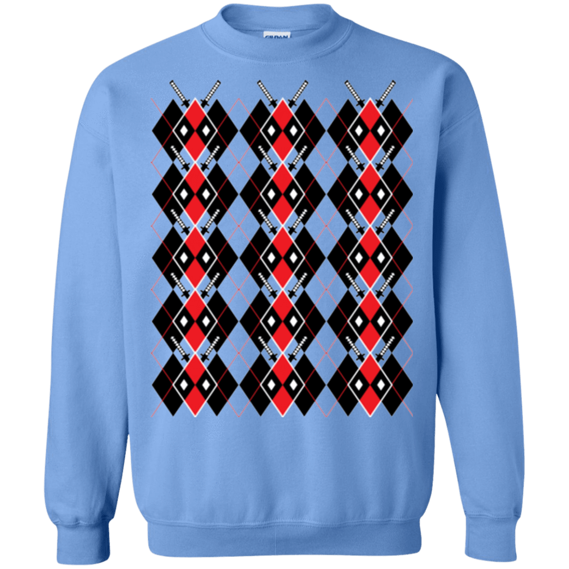 Sweatshirts Carolina Blue / Small Deadpool Argyle Crewneck Sweatshirt