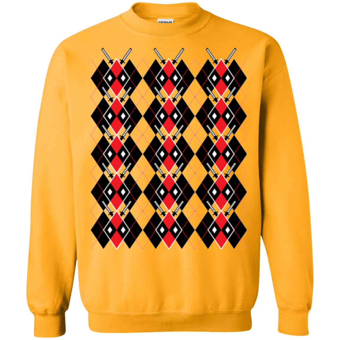 Sweatshirts Gold / Small Deadpool Argyle Crewneck Sweatshirt