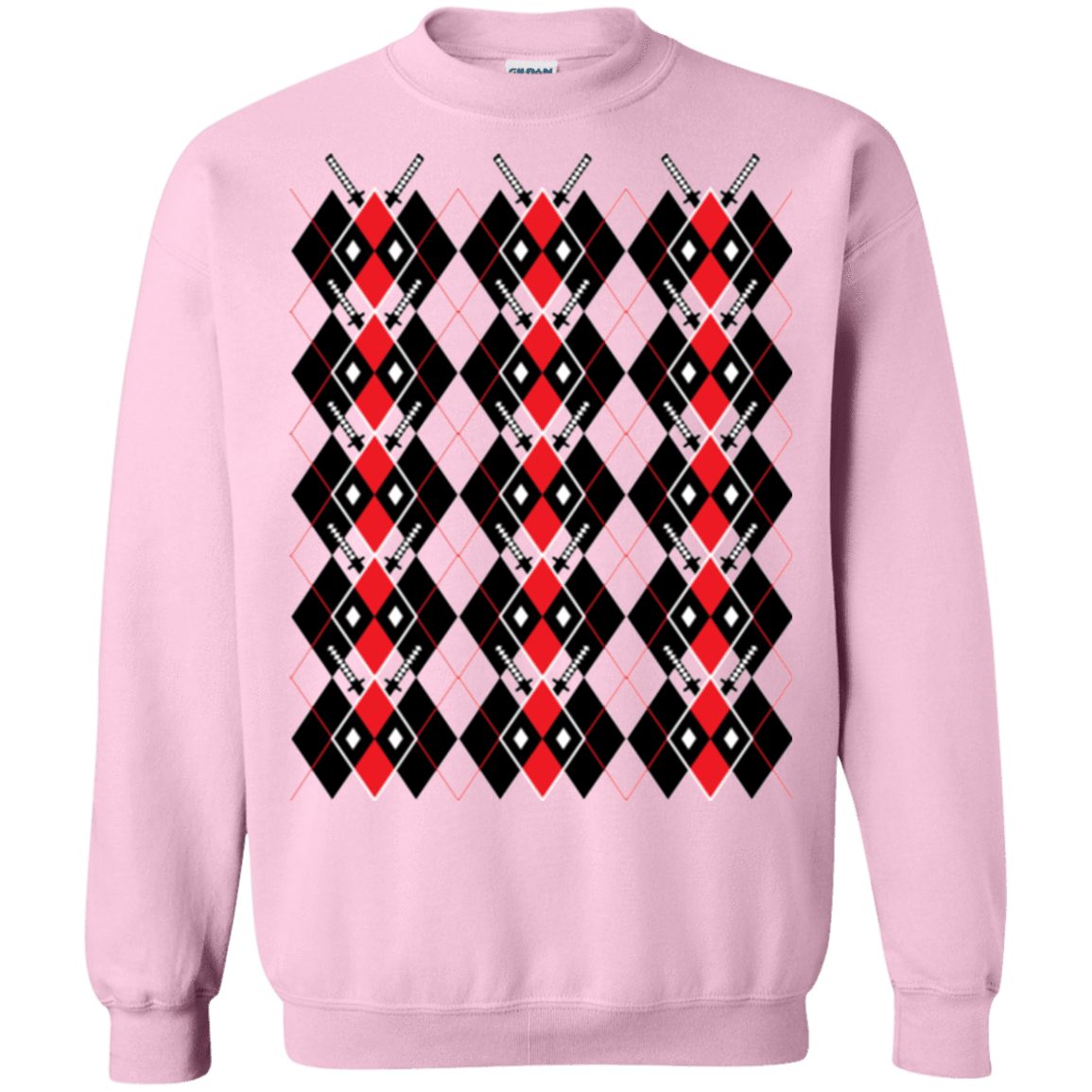 Sweatshirts Light Pink / Small Deadpool Argyle Crewneck Sweatshirt