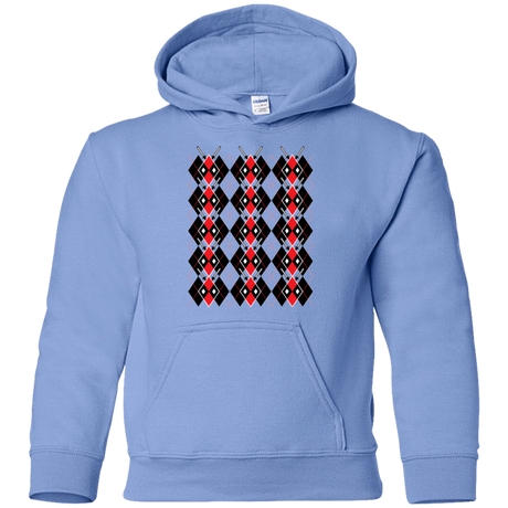 Sweatshirts Carolina Blue / YS Deadpool Argyle Youth Hoodie