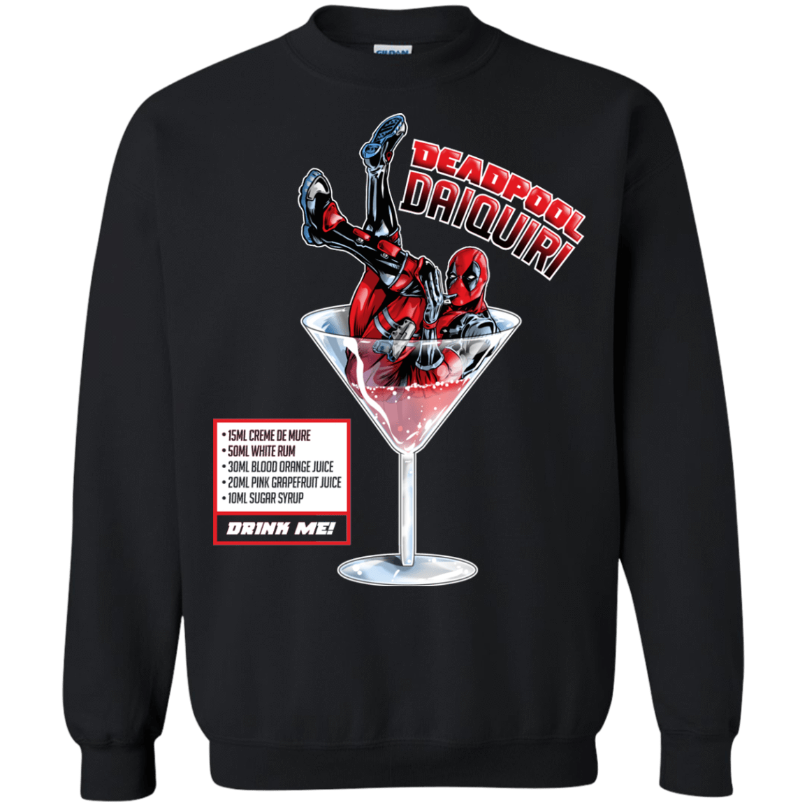 Sweatshirts Black / S Deadpool Daiquiri Crewneck Sweatshirt
