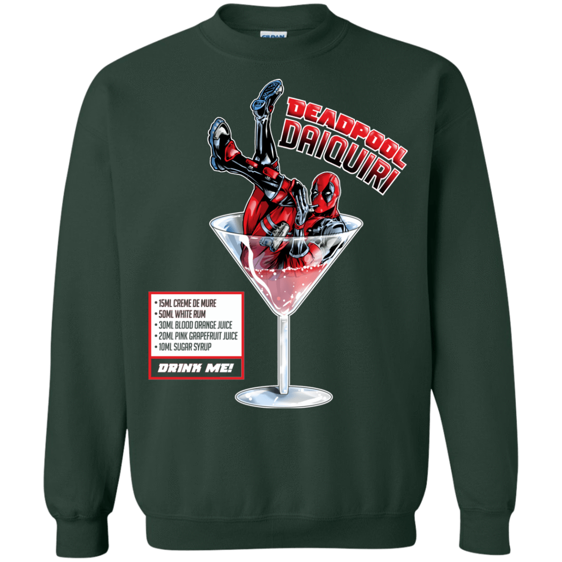 Sweatshirts Forest Green / S Deadpool Daiquiri Crewneck Sweatshirt