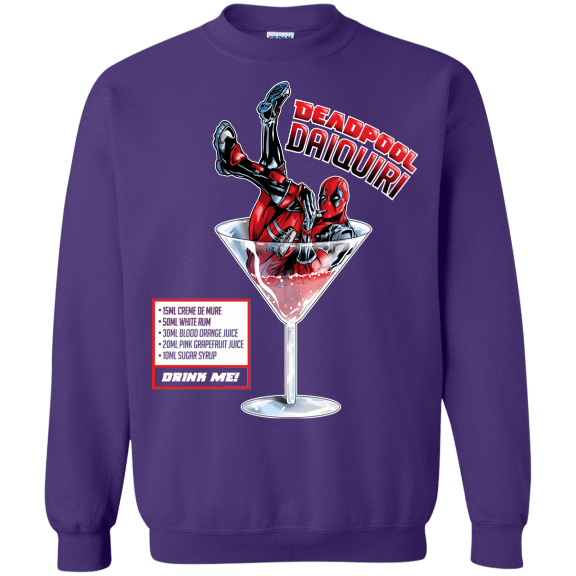Sweatshirts Purple / S Deadpool Daiquiri Crewneck Sweatshirt