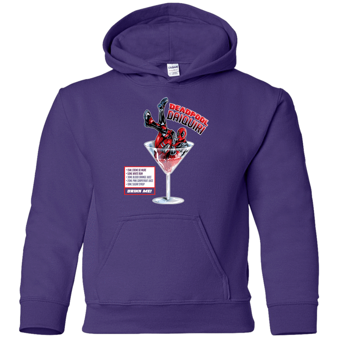 Sweatshirts Purple / YS Deadpool Daiquiri Youth Hoodie
