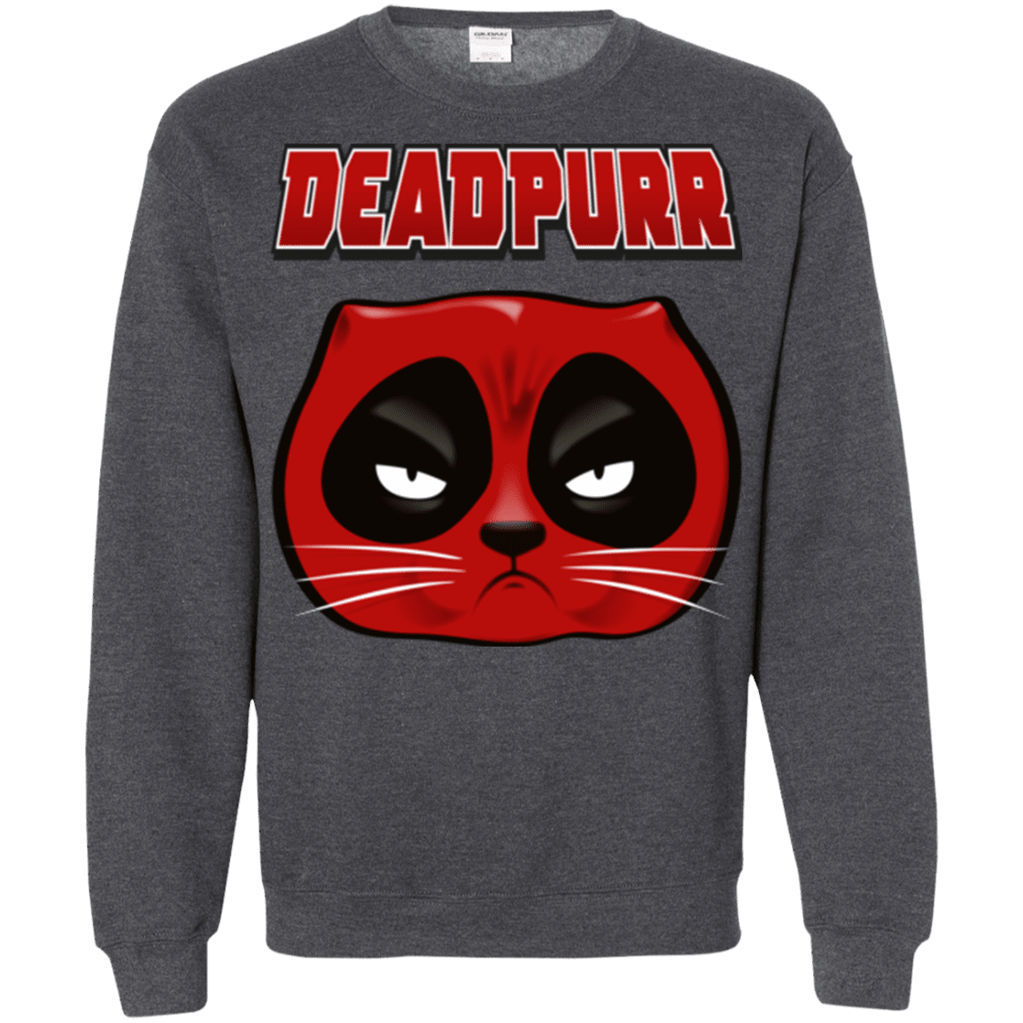 Sweatshirts Dark Heather / Small Deadpurr2 Crewneck Sweatshirt
