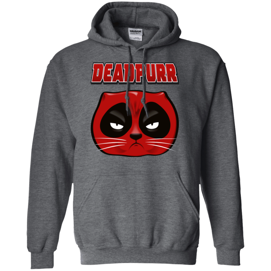 Sweatshirts Dark Heather / Small Deadpurr2 Pullover Hoodie