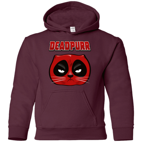 Sweatshirts Maroon / YS Deadpurr2 Youth Hoodie
