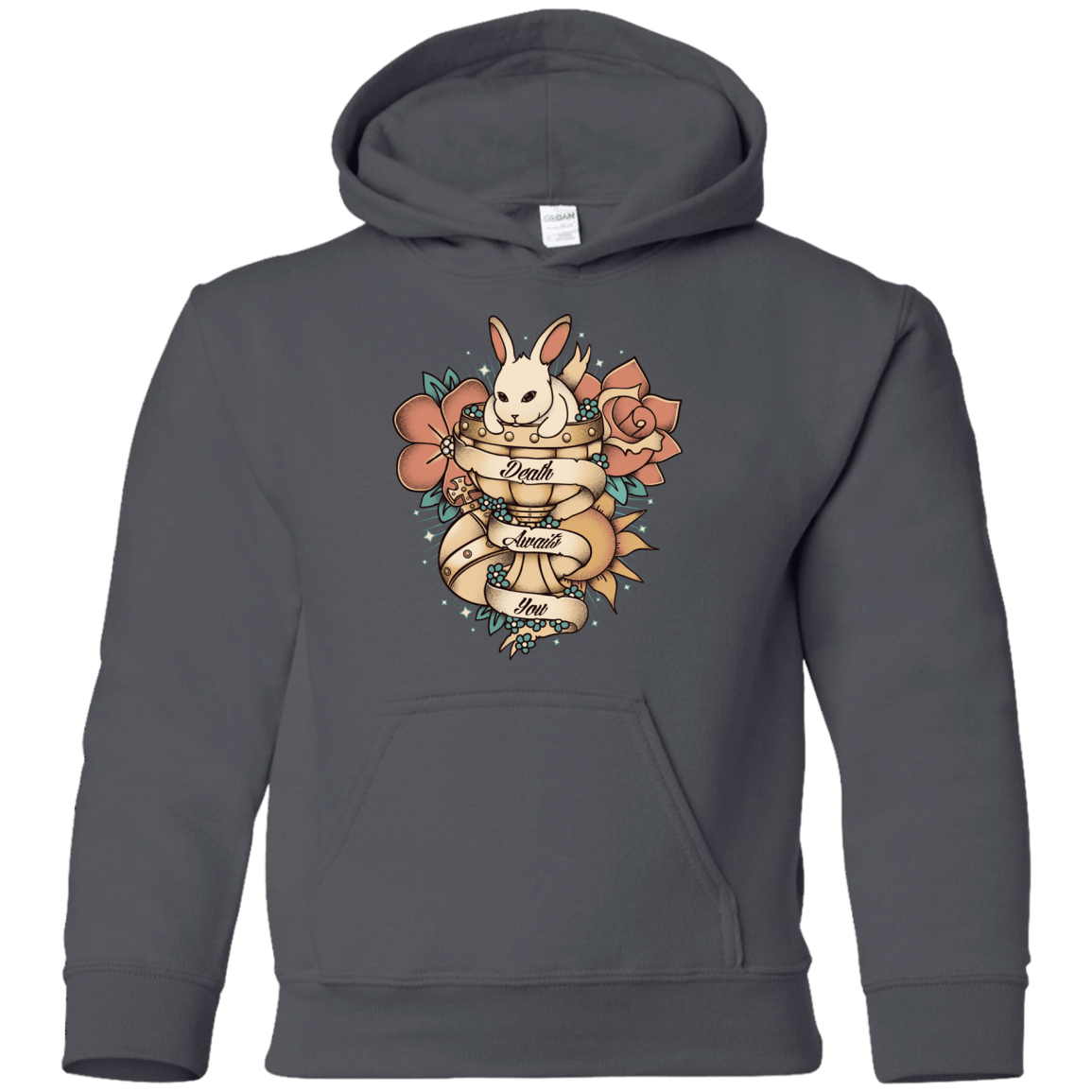 Sweatshirts Charcoal / YS Death Awaits You Youth Hoodie