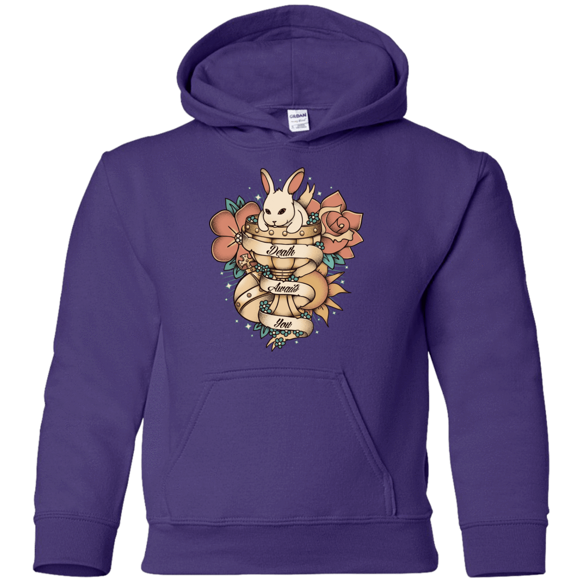 Sweatshirts Purple / YS Death Awaits You Youth Hoodie