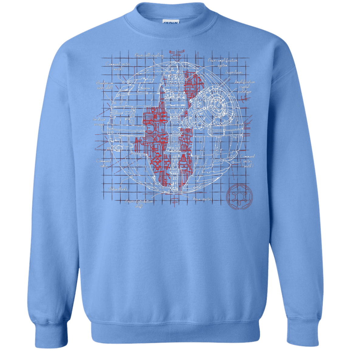 Sweatshirts Carolina Blue / S Death Star Plan Crewneck Sweatshirt