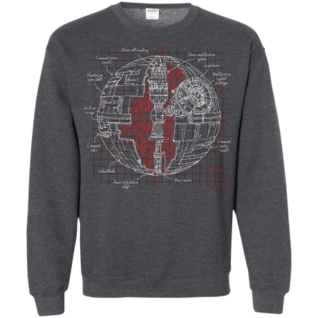 Sweatshirts Dark Heather / S Death Star Plan Crewneck Sweatshirt