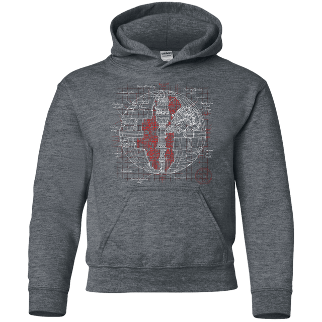 Sweatshirts Dark Heather / YS Death Star Plan Youth Hoodie