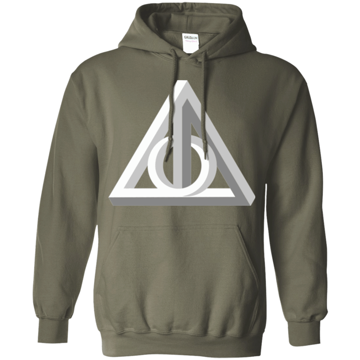 Sweatshirts Military Green / Small Deathly Impossible Hallows Pullover Hoodie