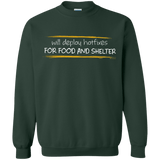 Sweatshirts Forest Green / Small Deploying Hotfixes For Food And Shelter Crewneck Sweatshirt