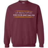 Sweatshirts Maroon / Small Deploying Hotfixes For Food And Shelter Crewneck Sweatshirt