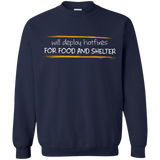 Sweatshirts Navy / Small Deploying Hotfixes For Food And Shelter Crewneck Sweatshirt