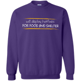 Sweatshirts Purple / Small Deploying Hotfixes For Food And Shelter Crewneck Sweatshirt