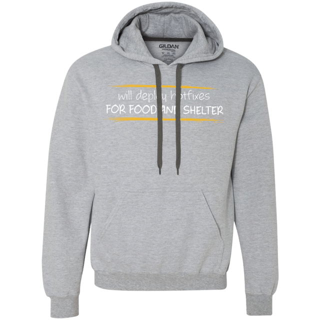 Sweatshirts Sport Grey / Small Deploying Hotfixes For Food And Shelter Premium Fleece Hoodie