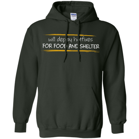 Sweatshirts Forest Green / Small Deploying Hotfixes For Food And Shelter Pullover Hoodie