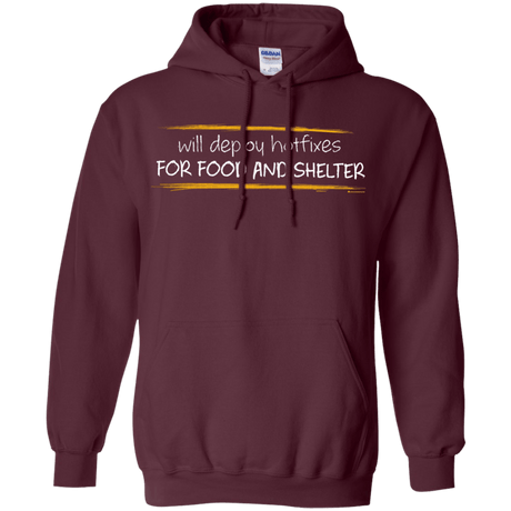 Sweatshirts Maroon / Small Deploying Hotfixes For Food And Shelter Pullover Hoodie