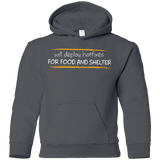 Sweatshirts Charcoal / YS Deploying Hotfixes For Food And Shelter Youth Hoodie