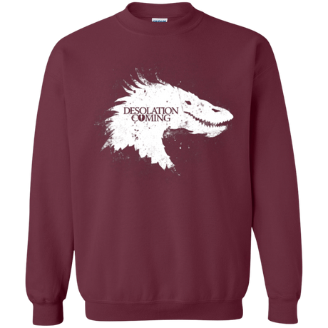 Sweatshirts Maroon / Small Desolation is Coming white Crewneck Sweatshirt