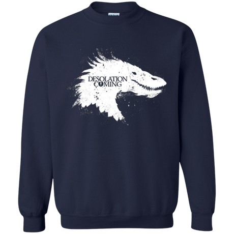 Sweatshirts Navy / Small Desolation is Coming white Crewneck Sweatshirt