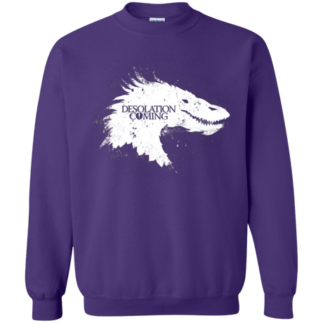 Sweatshirts Purple / Small Desolation is Coming white Crewneck Sweatshirt