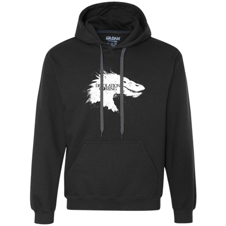 Sweatshirts Black / Small Desolation is Coming white Premium Fleece Hoodie