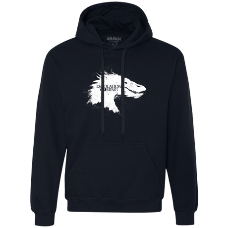 Sweatshirts Navy / Small Desolation is Coming white Premium Fleece Hoodie