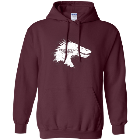 Sweatshirts Maroon / Small Desolation is Coming white Pullover Hoodie