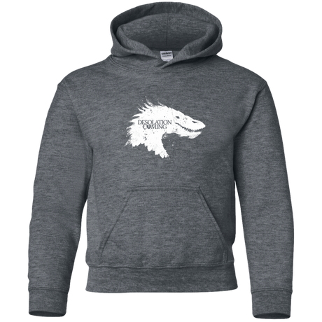 Sweatshirts Dark Heather / YS Desolation is Coming white Youth Hoodie