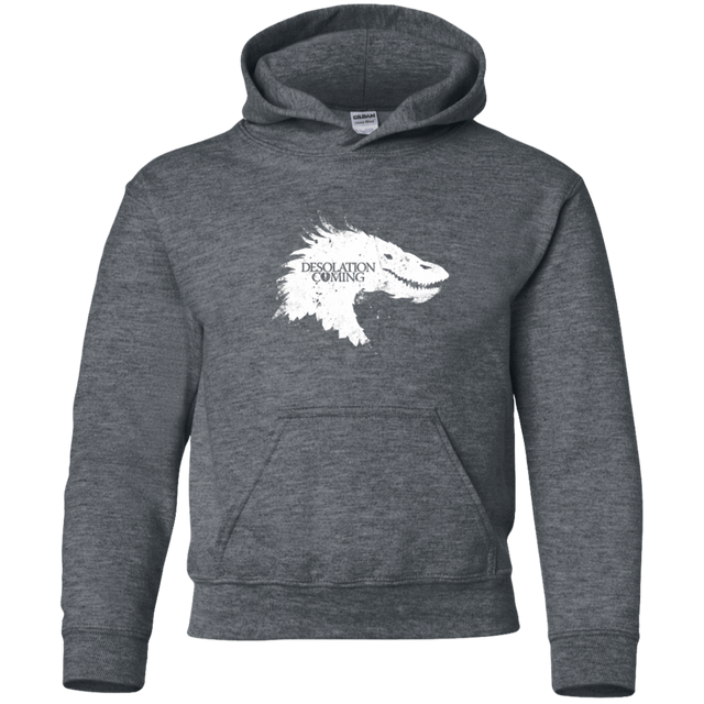 Sweatshirts Dark Heather / YS Desolation is Coming white Youth Hoodie